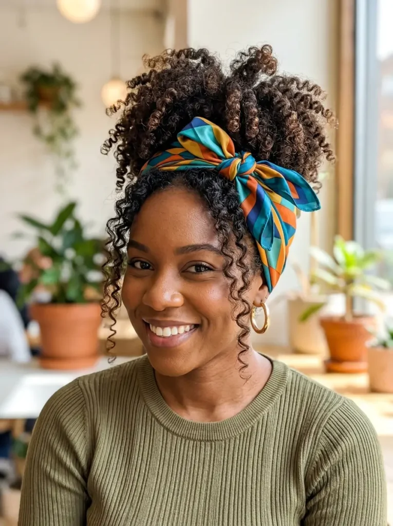 Curly Scarf Updo