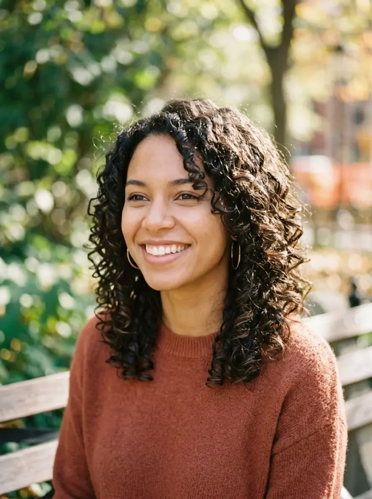 Curly Shoulder Length Layers