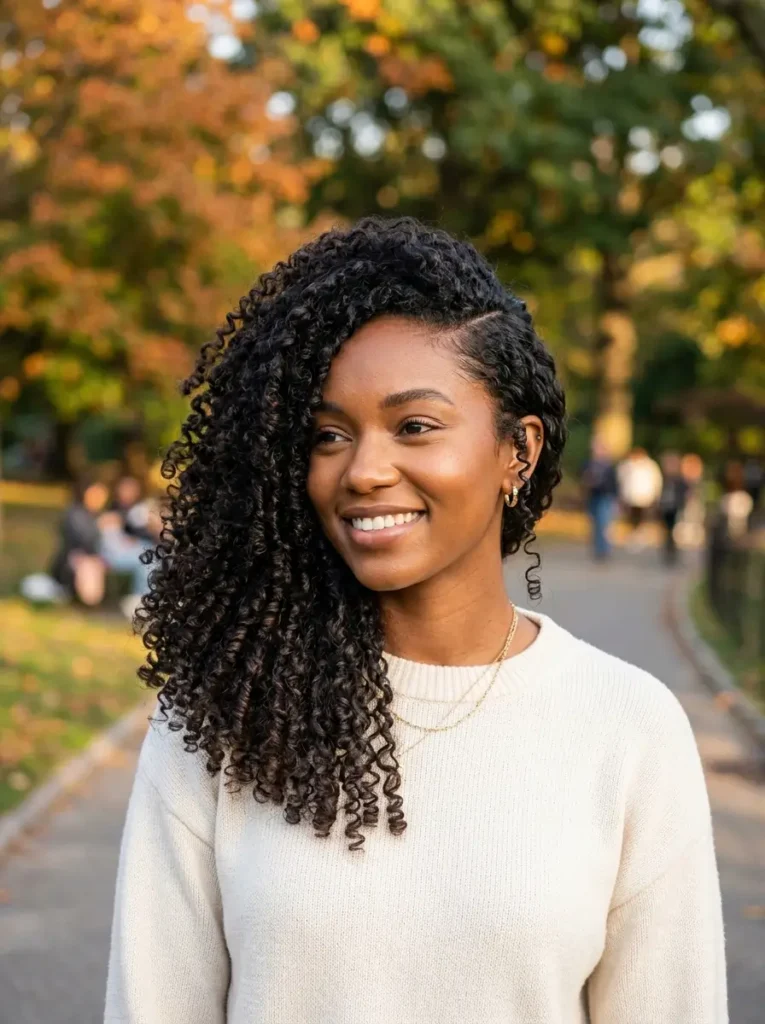 Curly Side-Swept Style
