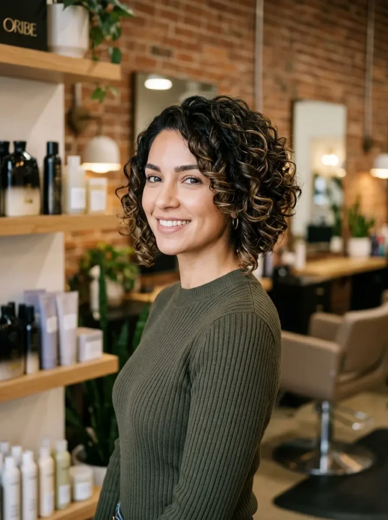 Curly Stacked Bob
