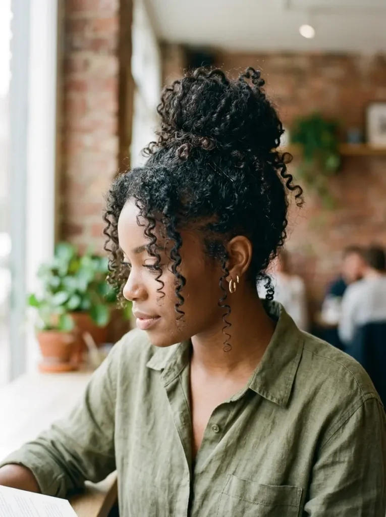 Curly Top Knot