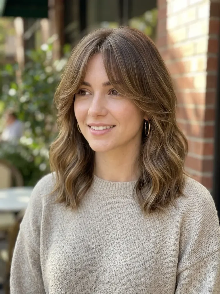 Curtain Bangs with Face-Framing Layers