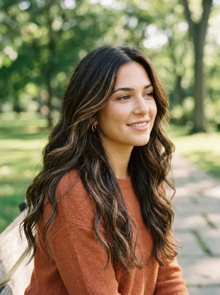 Dark Brown Hair with Subtle Highlights