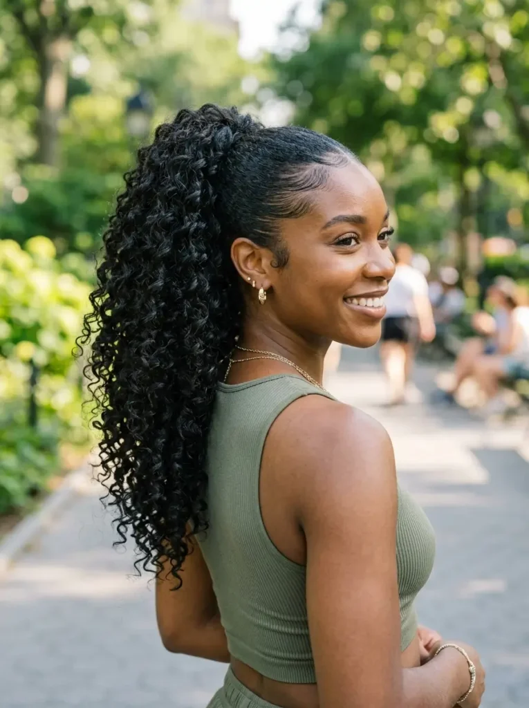 Drawstring Curly Ponytail