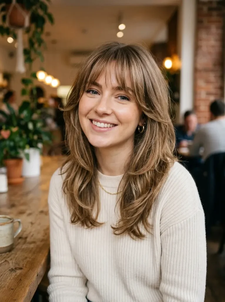 Face Framing Layers with Wispy Bangs