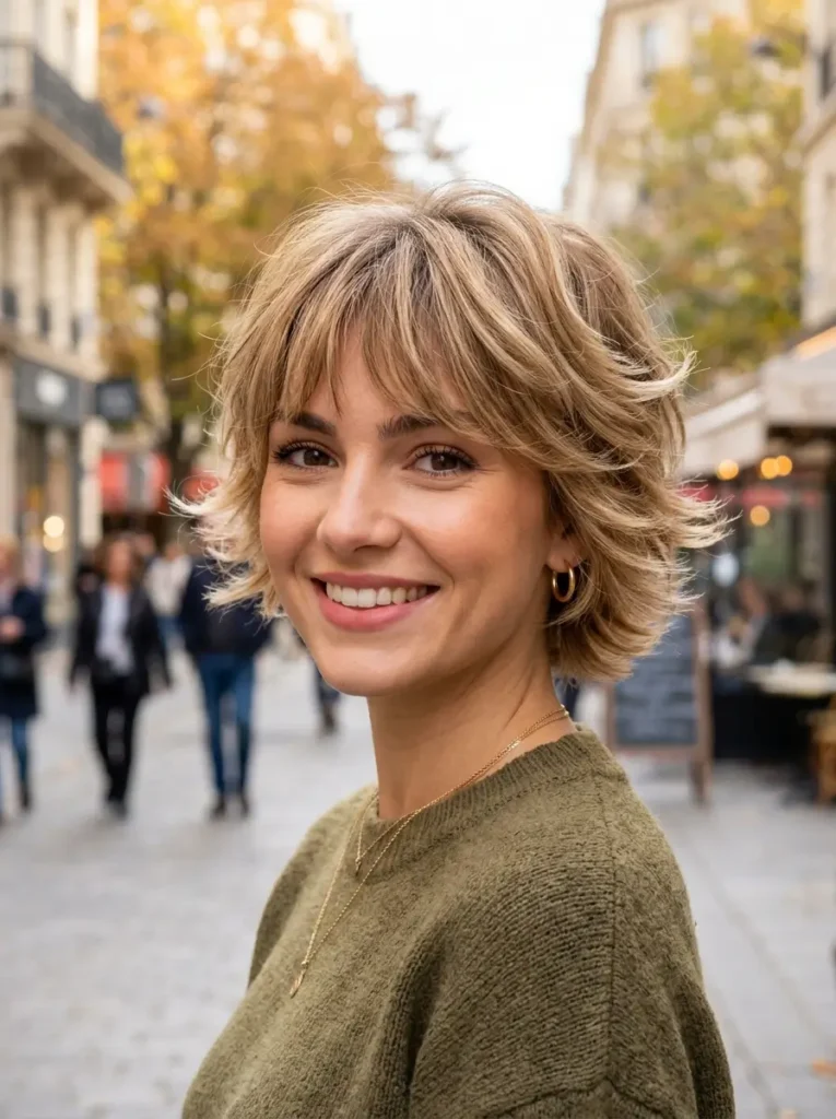 Feathered Short Cut With Bangs