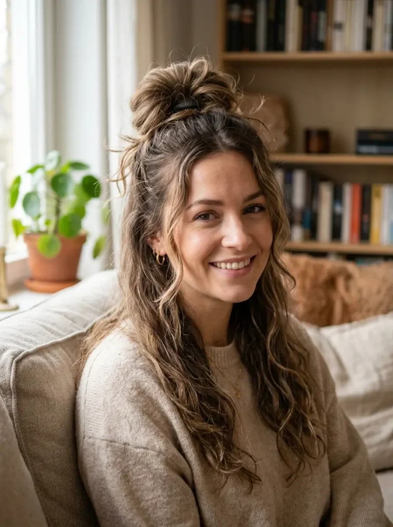 Half Up Messy Bun