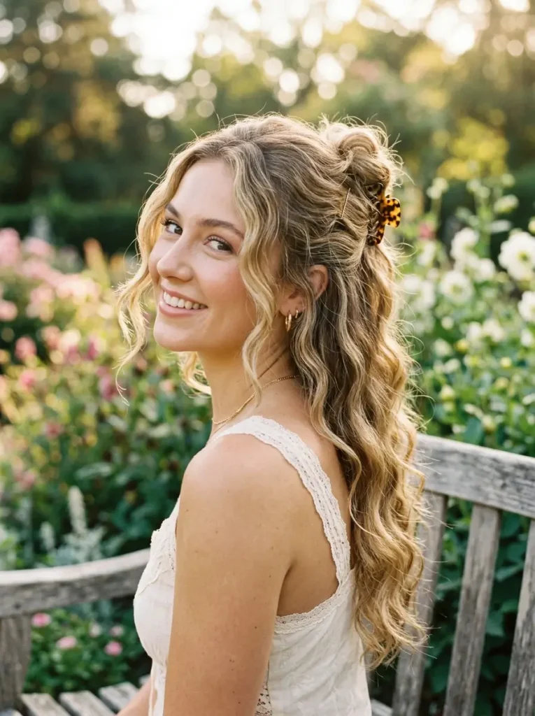 Half Up Wavy Hairstyle