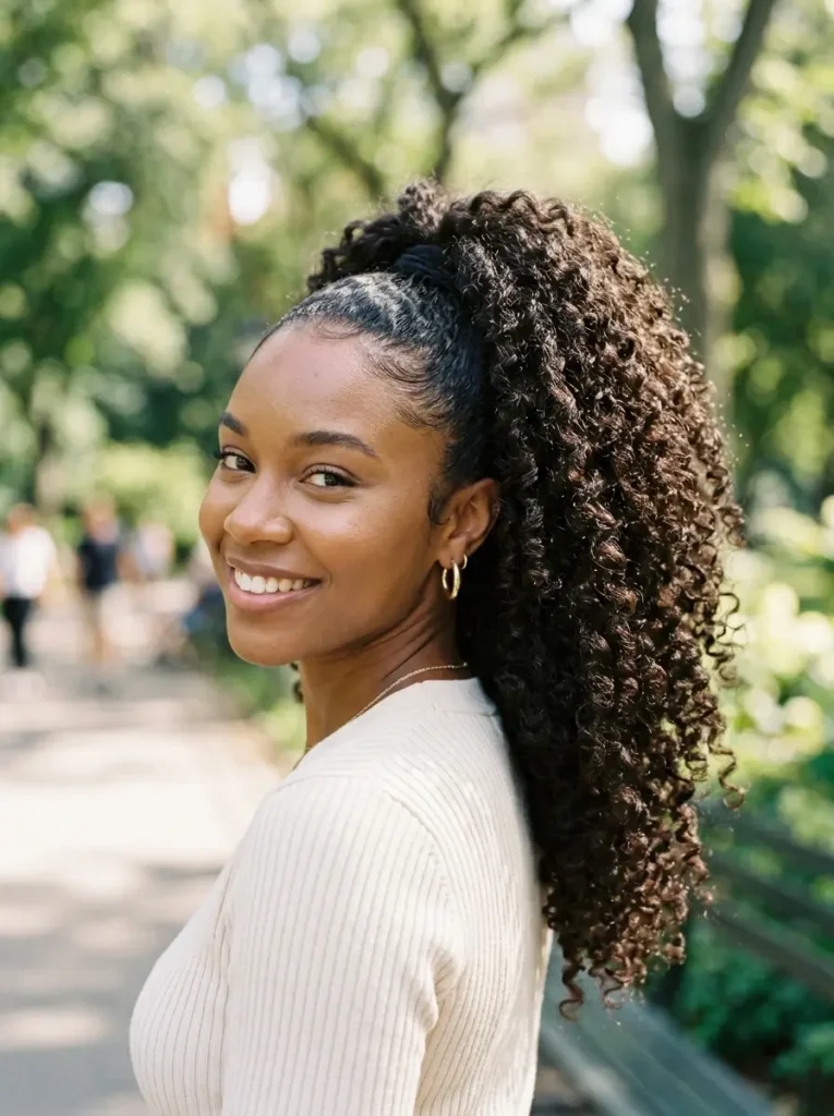 High Curly Ponytail