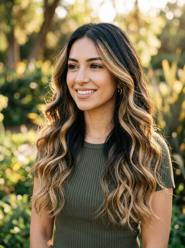 Honey Blonde on Black Hair