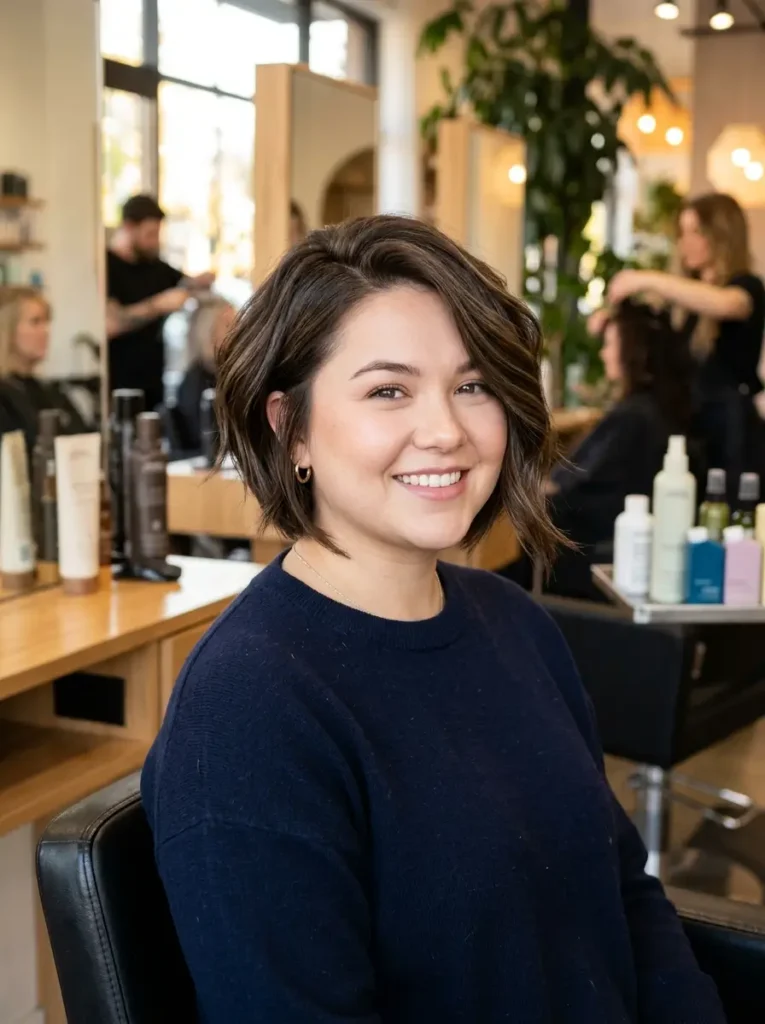 Inverted Bob for Round Faces