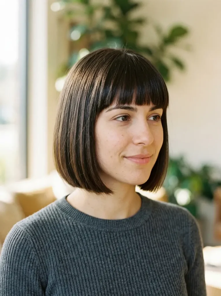 Jaw-Length Bob with Bangs