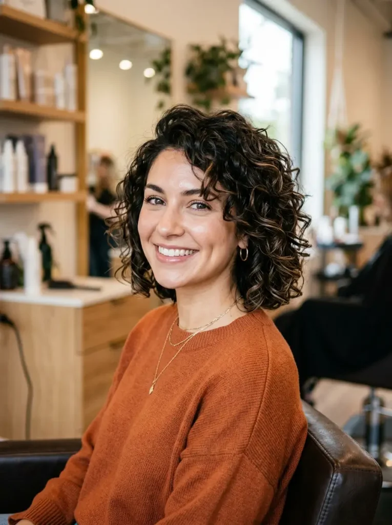 Layered Curly Bob