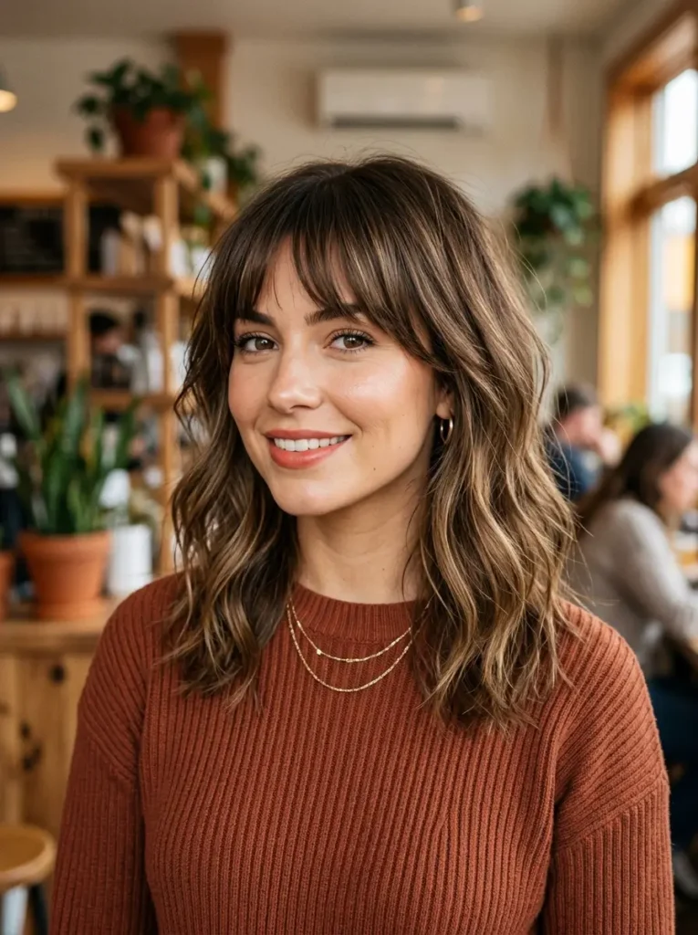 Layered Lob with Bangs