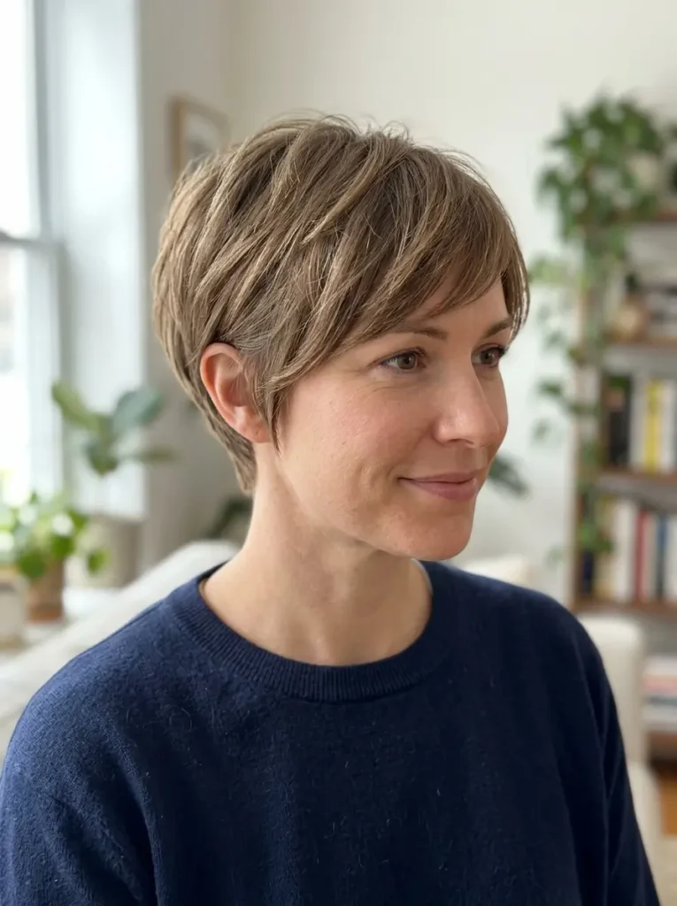 Layered Pixie for Fine Hair