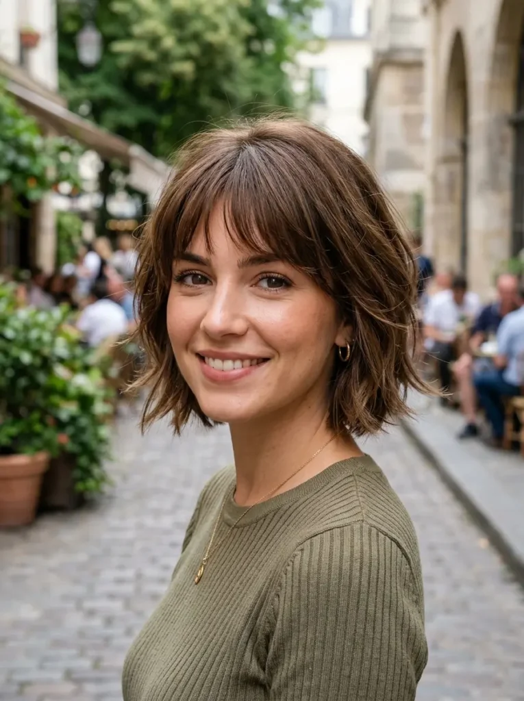 Layered Short Bob with Bangs