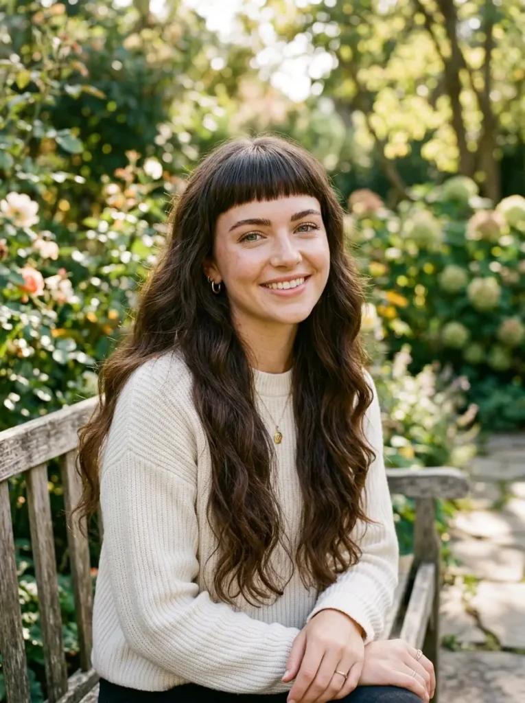 Long Hair with Baby Bangs