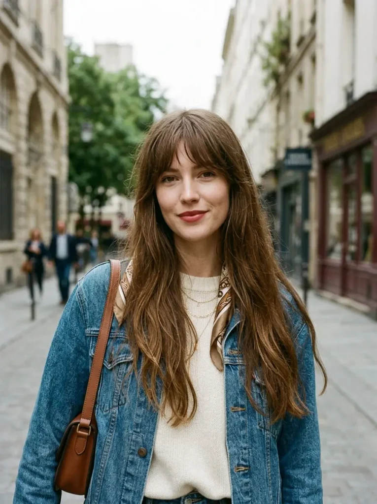 Long Hair with Birkin Bangs