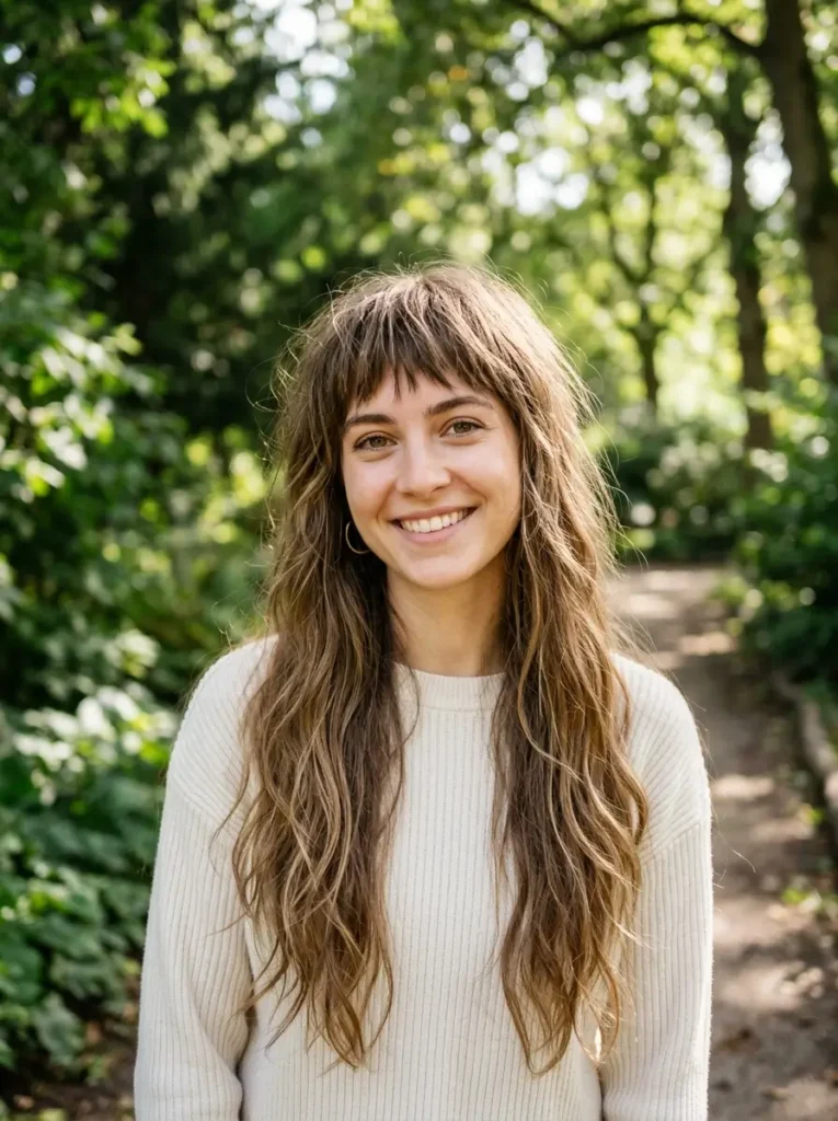 Long Hair with Choppy Bangs