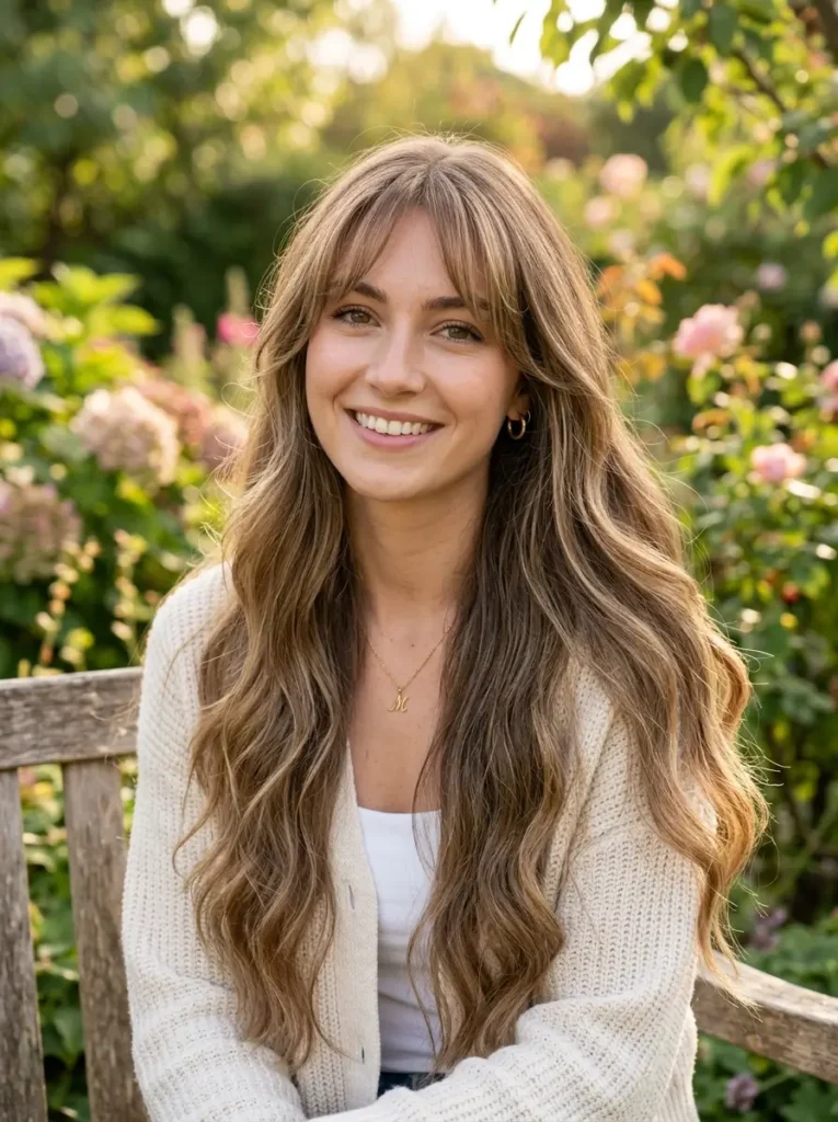 Long Hair with Face-Framing Bangs