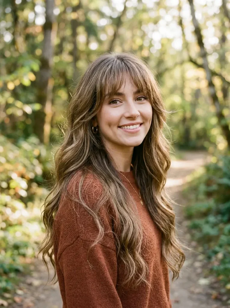 Long Hair with Feathered Bangs