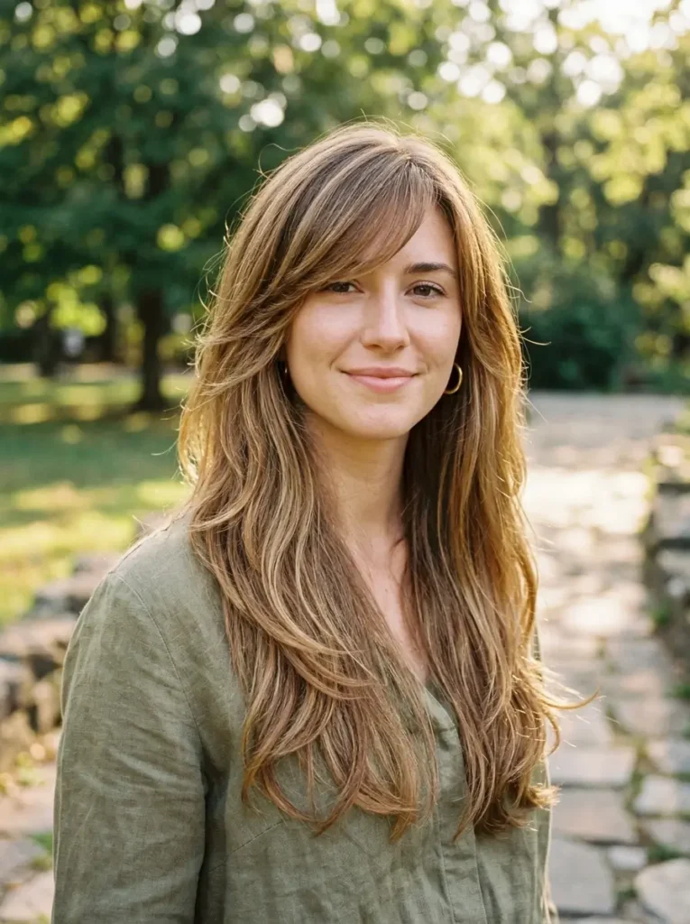 Long Layers with Side Bangs