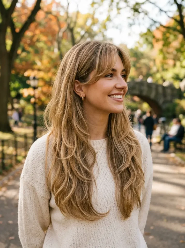 Long U-Shaped Cut with Bangs and Layers