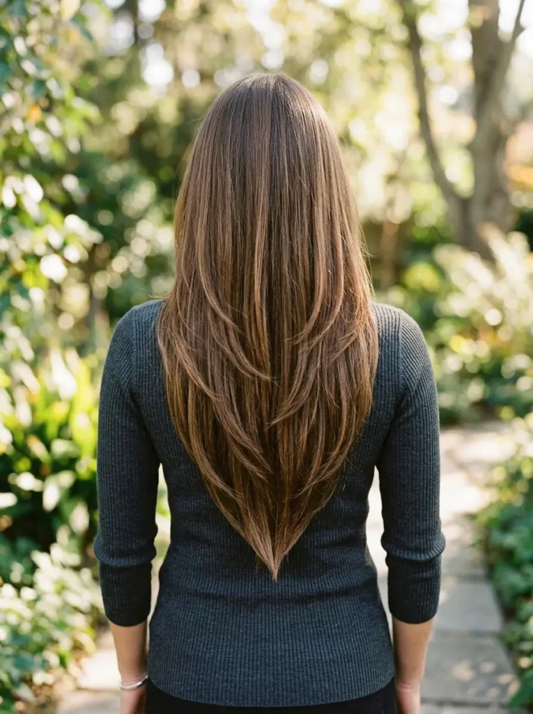 Long V-Shaped Layered Haircut