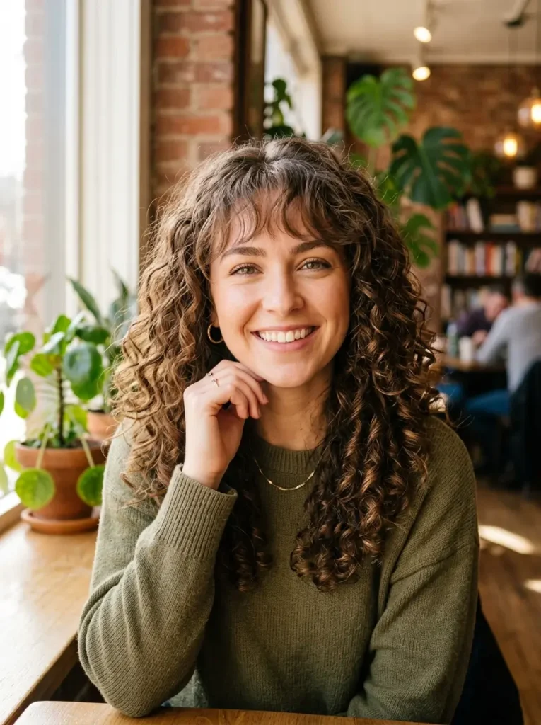 Medium Curly Hair with Defined Ringlets