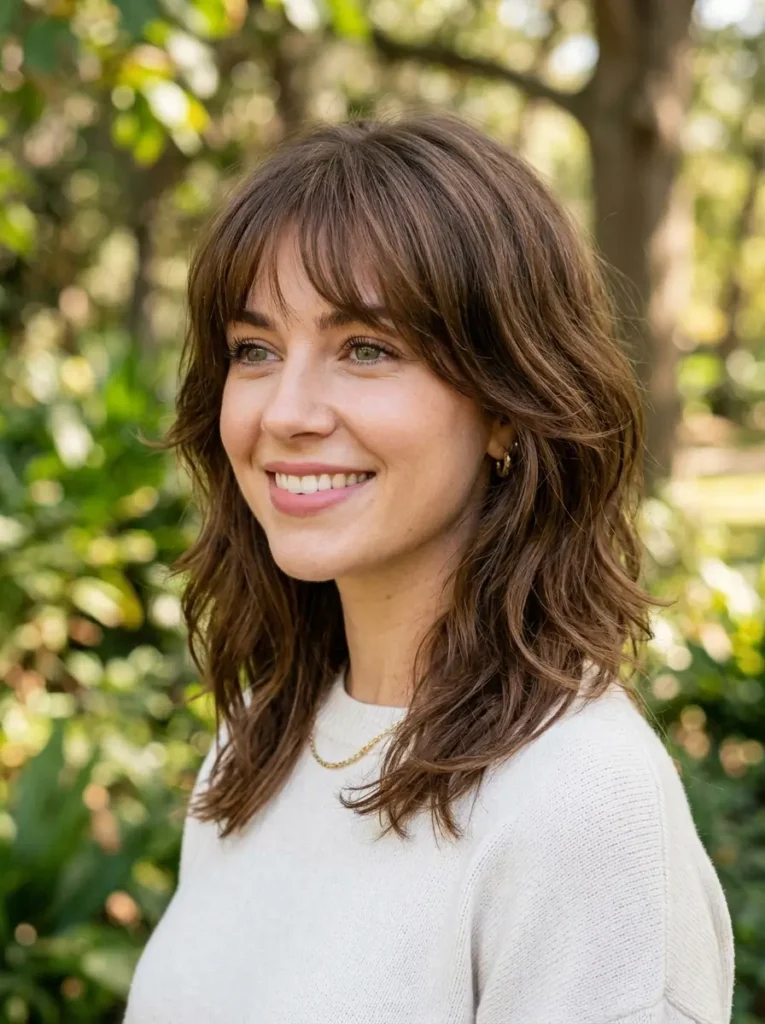 Medium Layered Cut with Wispy Bangs