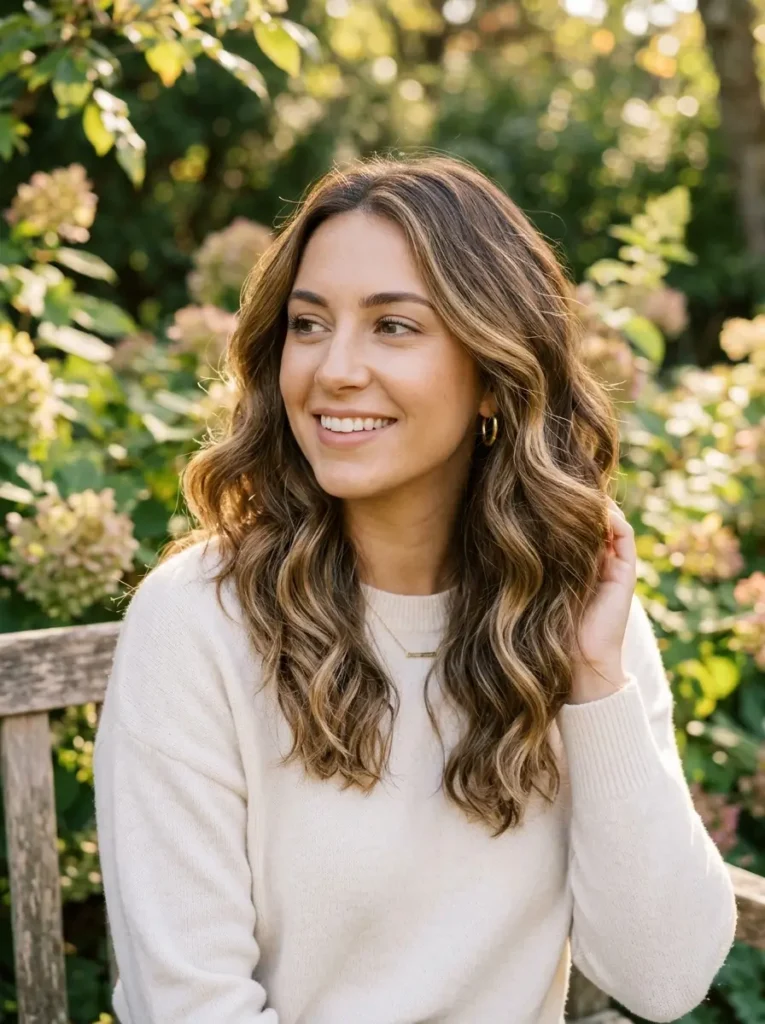 Medium Wavy Hair with Balayage