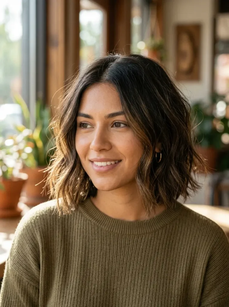 Middle-Part Wavy Bob