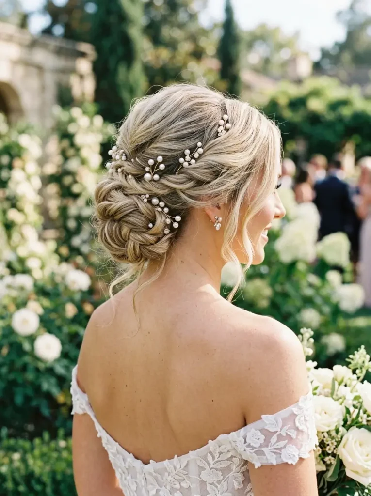 Pearl Pin Wedding Updo