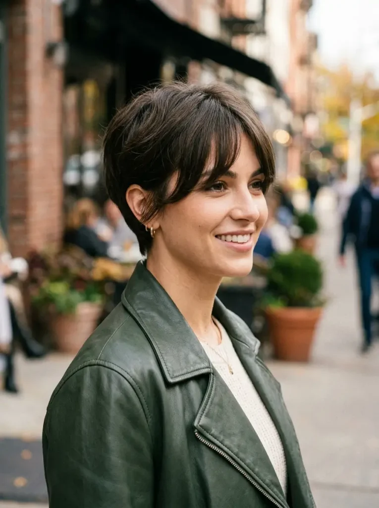 Pixie Cut with Curtain Bangs