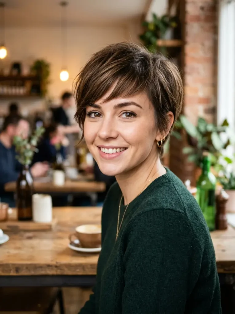 Pixie Cut with Side Swept Bangs