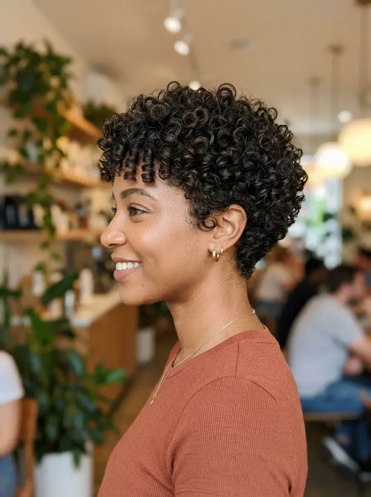 Rounded Curly Pixie