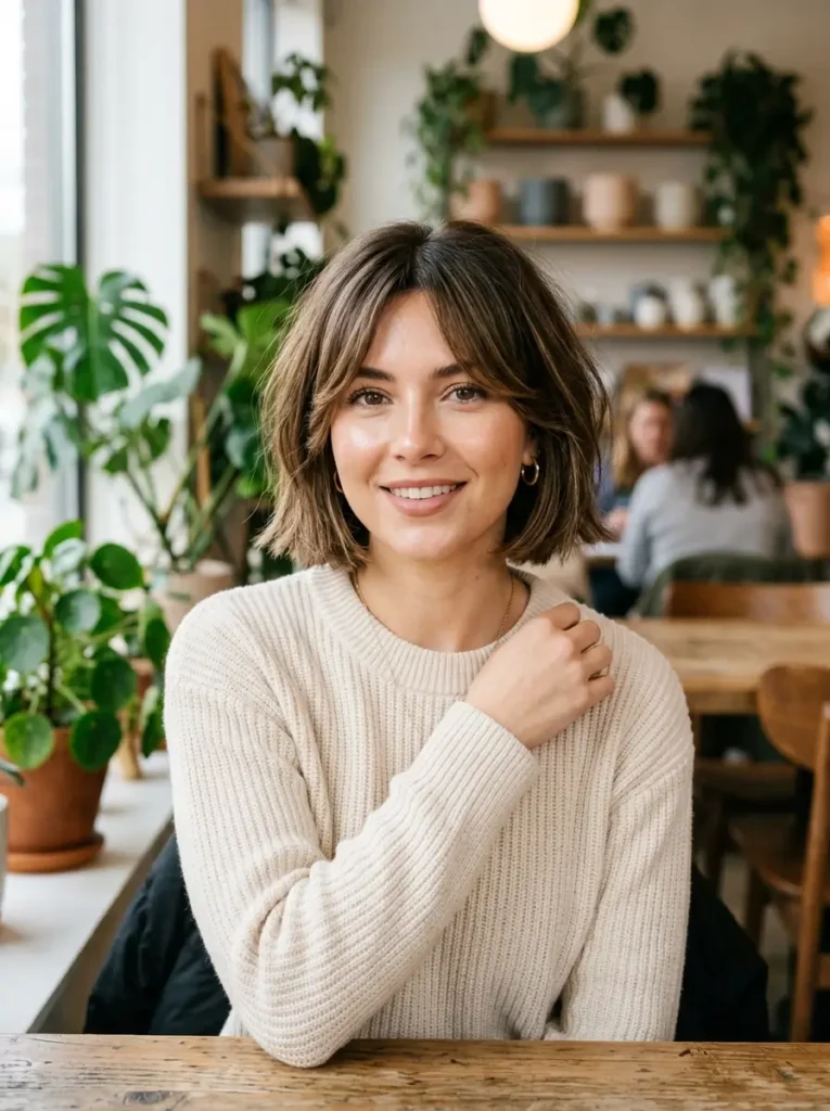 Short Bob with Curtain Bangs