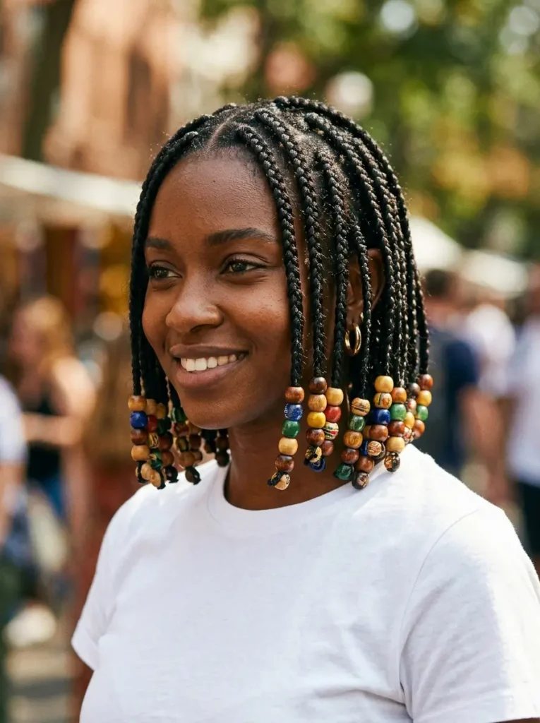 Short Braids with Beads