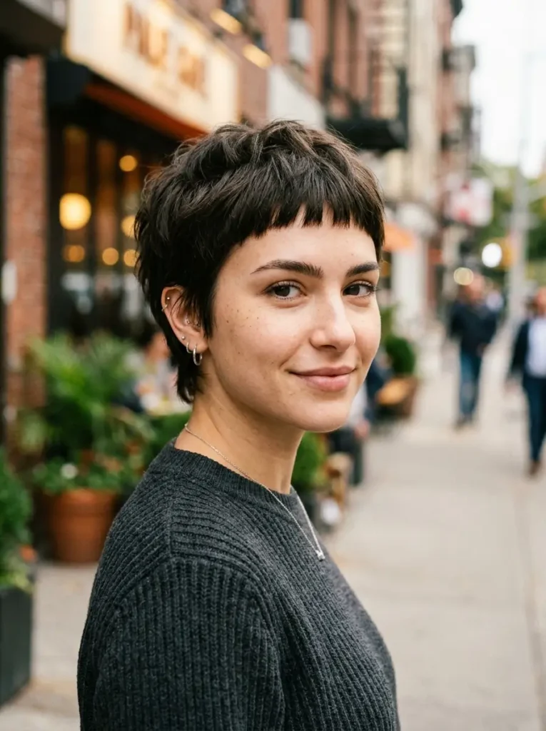 Short Crop with Baby Bangs