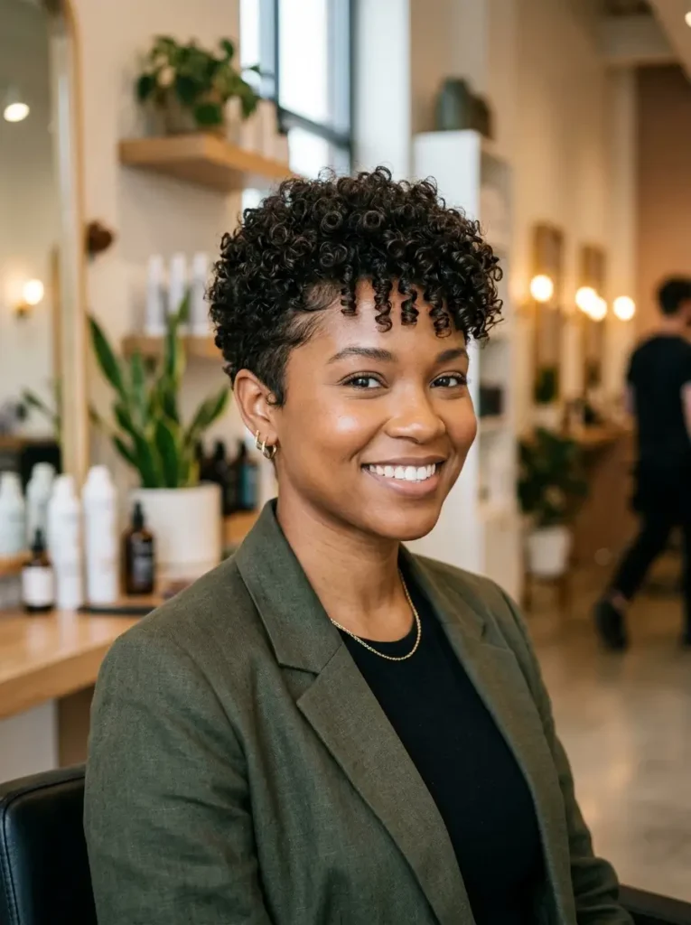 Short Cropped Curly Pixie