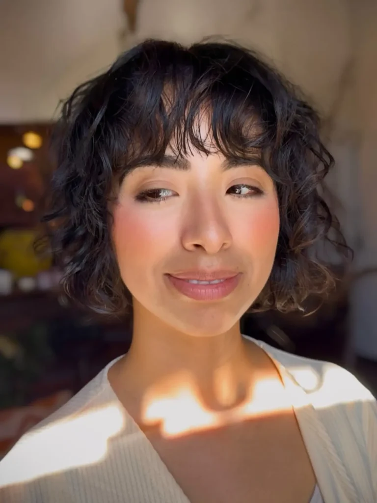 Short Curly Bob with Bangs