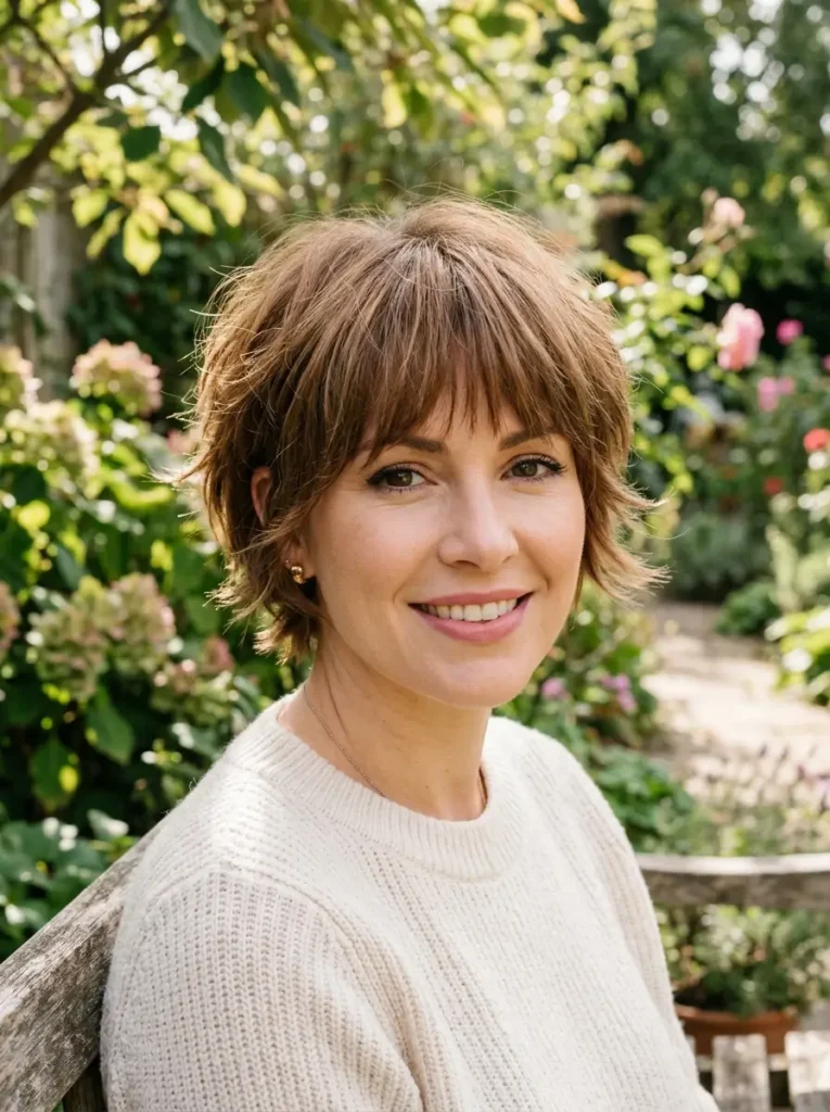 Short Feathered Cut with Bangs