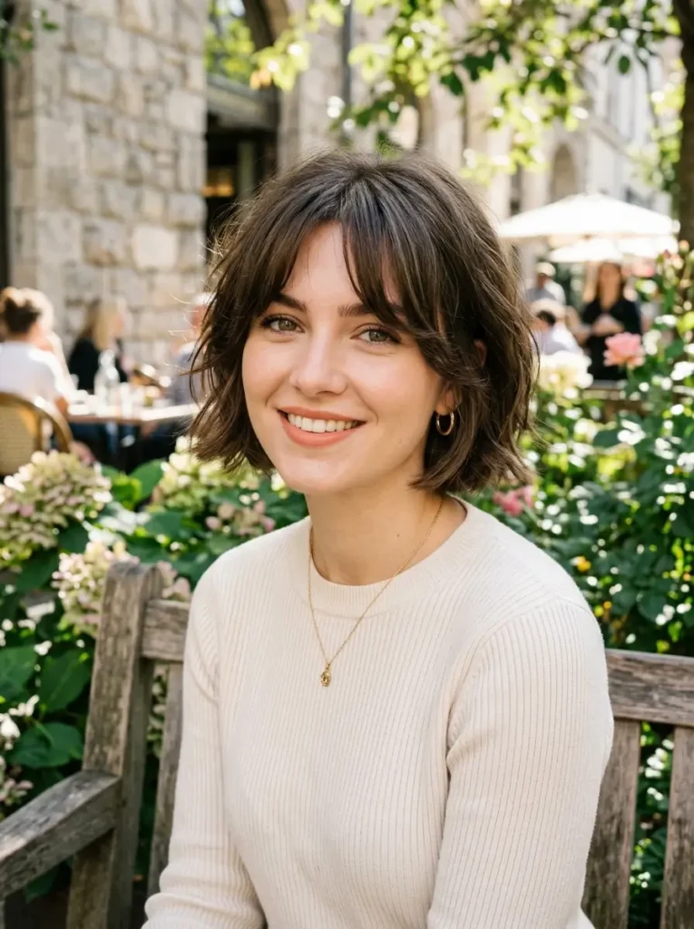 Short Hair with Curtain Bangs