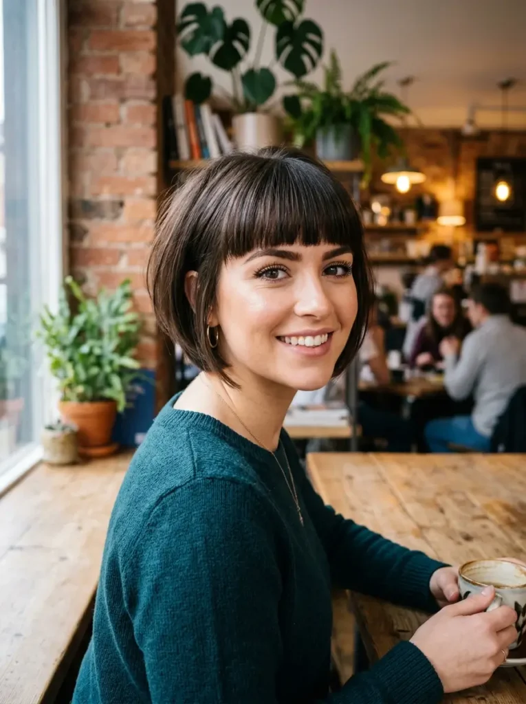 Short Inverted Bob with Bangs