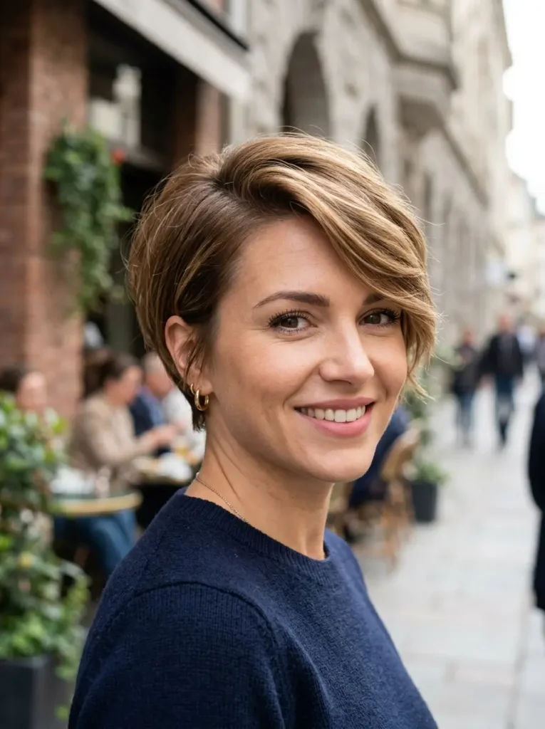 Short Layered Hair with Side Part