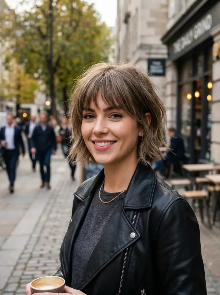 Short Razored Bob with Bangs