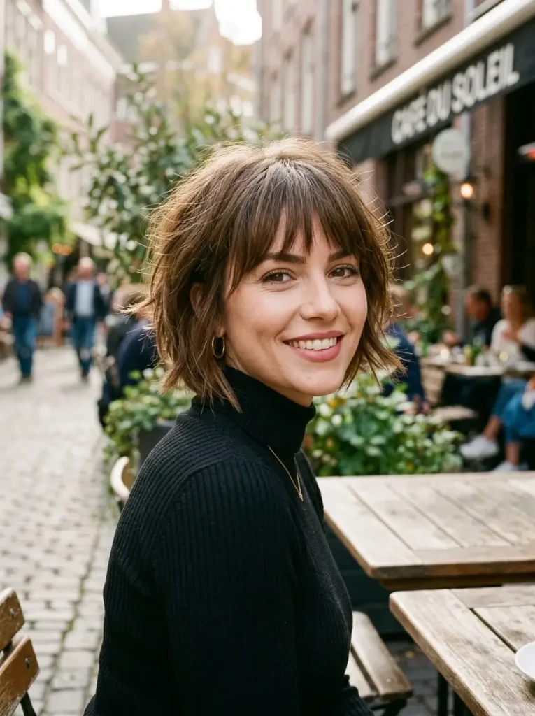 Short Razored Bob with Bangs