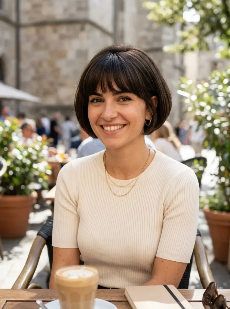 Short Rounded Bob with Bangs