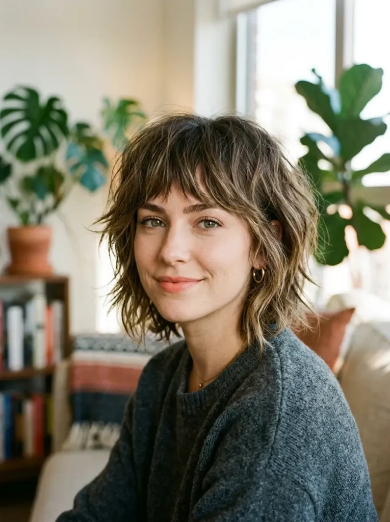 Short Shaggy Bob with Bangs