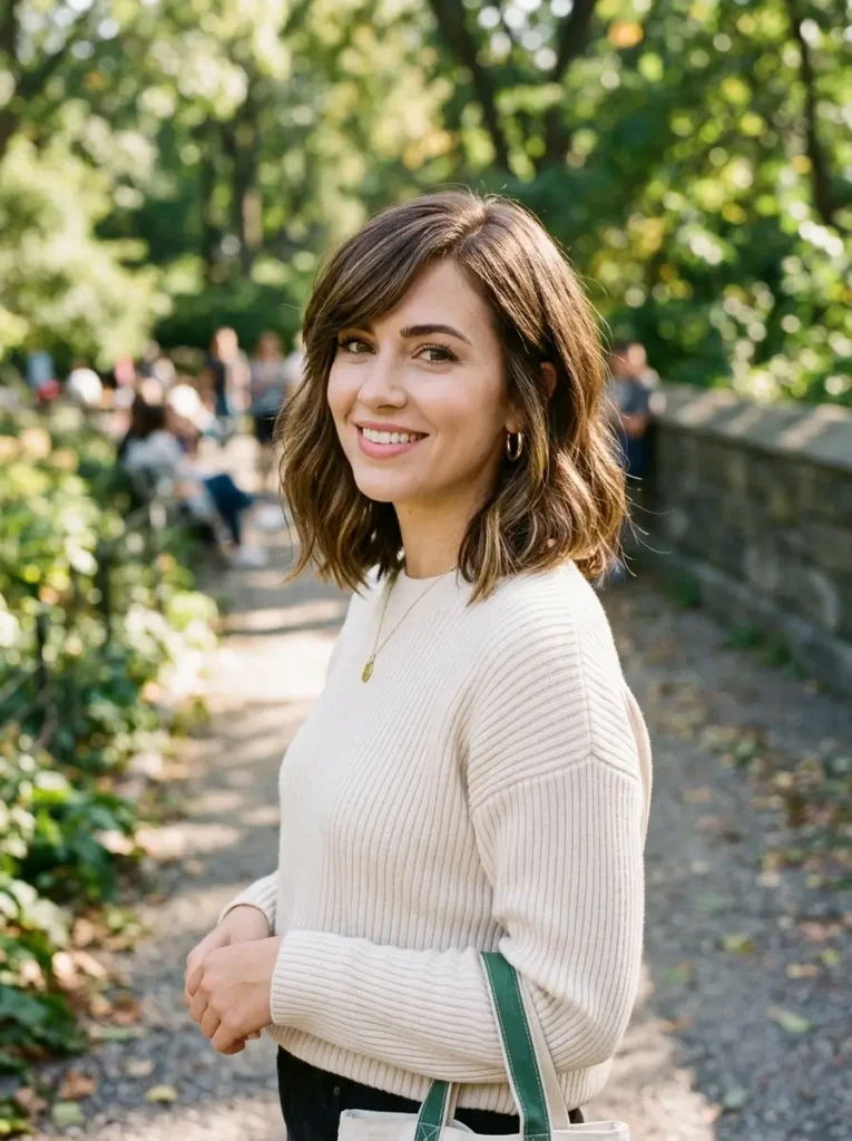 Shoulder Length Bob with Side Bangs